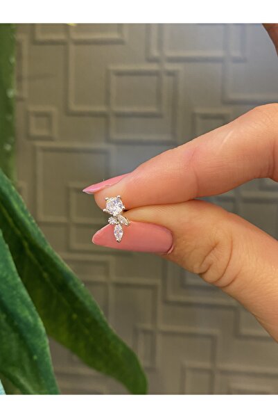 Vamos Jewelry Cerrahi Çelik Kararmaz Anti-alerjik Minimal Model Pırlanta Mode...