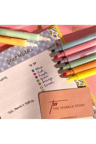 tüftürük Erasable Double Sided Neon Colors Highlighter Set 6 Colors