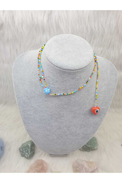 HAPPY HANDMADE TASARIM FARKLILIK KOLYESİ MURANO NAZAR BONCUKLU