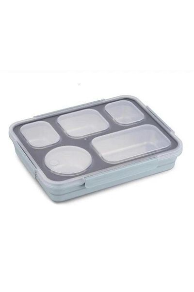 Backpacker 1600ml Light Blue Leak Proof Food Container - 5 Compartments