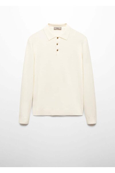 MANGO Man Tricou polo din lână de cașmir