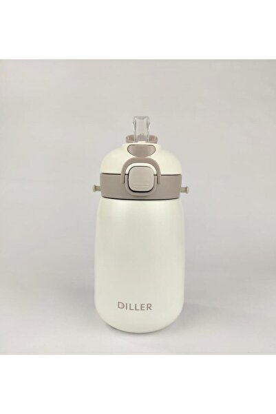 DILLER 420ml White Walnut Thermos Matte Straw
