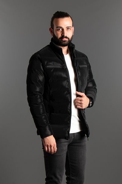 ZEKİ ÖZER ΑΝΔΡΙΚΟ ΜΑΥΡΟ ΔΕΡΜΑΤΙΝΟ ΠΑΛΤΟ ΕΙΣΑΓΩΜΕΝΟ ΜΕ ΨΗΛΟ ΓΙΑΚΑ