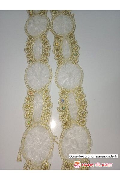 HANK TİCARET 8 Meters Guipure Scallop Quality Special Embroidered Elegant and Flamboyant Fabric Guipure