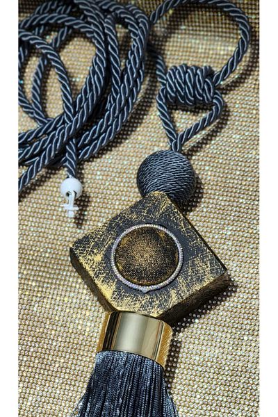 Akcan Anthracite Color Gold Nepal Long Braçol