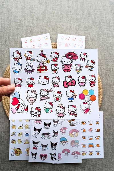 Mona Craftist Σετ αυτοκόλλητων χαρακτήρων Sanrio 133 τμχ Αυτοκόλλητο Hello Kitty Kuromi Pompom Purin Gudetama My Melody