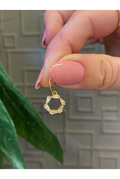 Vamos Jewelry Cerrahi Çelik Kararmaz Anti-alerjik Minimal Pırlanta Halka Taşl...