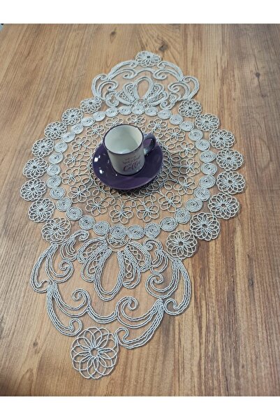 ŞENER HOME 2 قطعة غطاء طاولة القهوة 38 × 60 سم. - رمادي