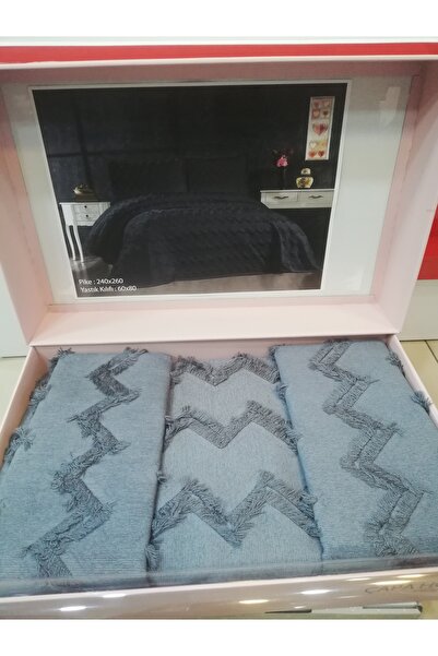 Çapa Home HEDİYELİK ÇEYİZLİK GÜNDELİK ÇİFT KİŞİLİK YASTIK KILIFLI 3 PARÇA PİKE MODEL YATAK ÖRTÜSÜ TAKIMI