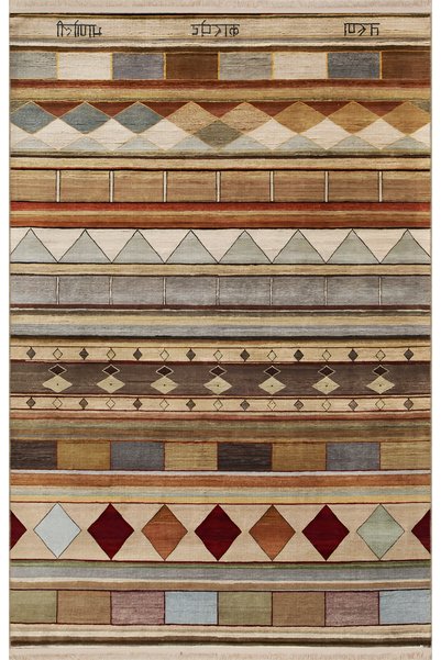 Rugs Modern Halı Beige Themed Multicolored Mixed Geometric Shape Patterned Mo...