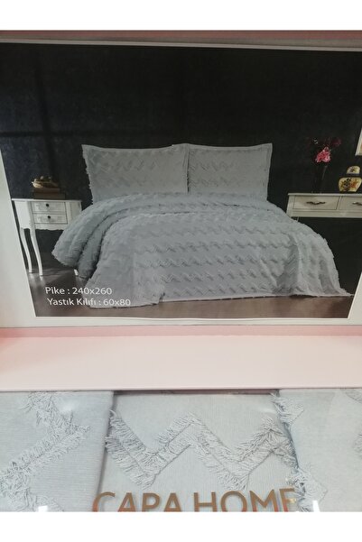 Çapa Home HEDİYELİK ÇEYİZLİK GÜNDELİK ÇİFT KİŞİLİK YASTIK KILIFLI 3 PARÇA PİKE MODEL YATAK ÖRTÜSÜ TAKIMI