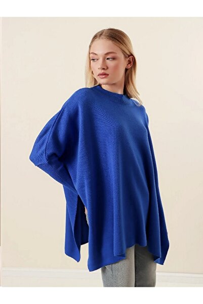 ERTULTEXTILE Slit Poncho Sweater - Biscuit