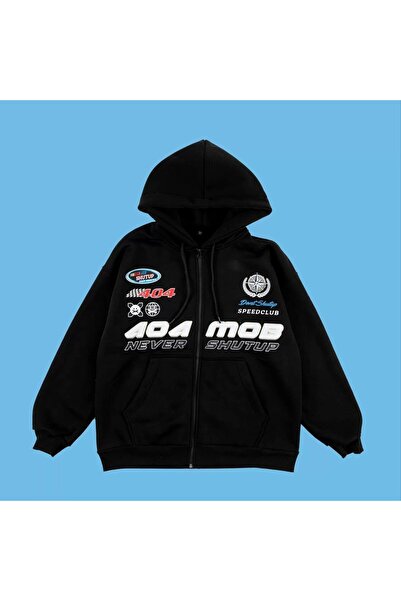 VİPER سويت شيرت بغطاء للرأس بسحاب مع صوف من الداخل