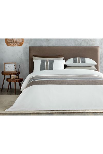 English Home Комплект за легло Lenjerate De Pat - 200x220 см Cosy Stripe Winter Soft за двама, кафяво-антрацит