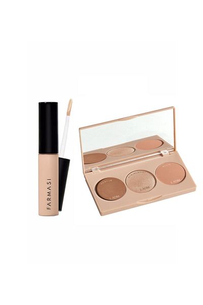 Farmasi Peach 3-Pack Pallet + Vfx Pro Liquid Concealer 04