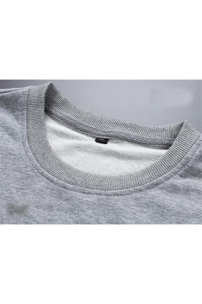 Touz LAGOM MODA Мічиган з принтом Сірий унісекс оверсайз світшот з коміром-стійкою