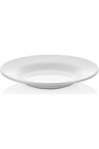 BİODATA طبق طعام من الميلامين الأبيض 6 قطع 21 سم عمق 3.5 سم طبق من نوع العشاء...