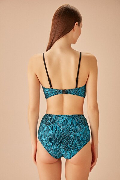 SUWEN Detaylı Desenli Üçgen Bikini Üst