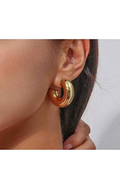 gaila design Balon Açık Halka Altın Kaplama Küpe