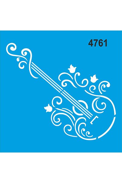 StencilSepeti Guitar Pattern - Stencil Painting Template 50x50 - No Refund!