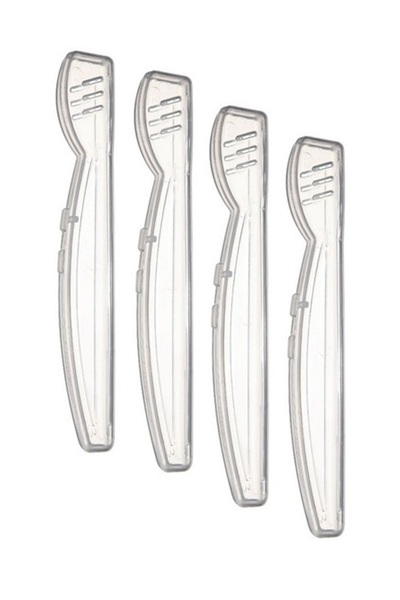 PAKDENT حاوية تخزين فرشاة الأسنان 4 عبوات شفافة