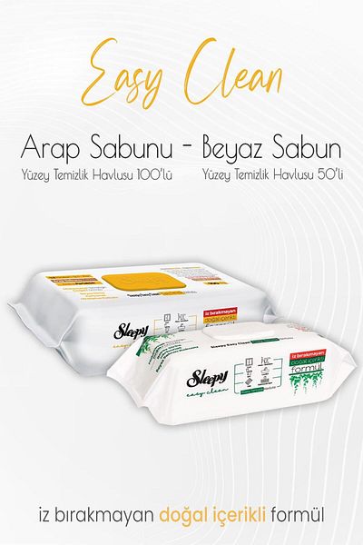 Sleepy Easy Clean Surface Cleaning Towels 50 Pieces and 100 Pieces with Soap Additive