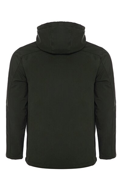 GHASSY CO. Ghassy Co. Erkek Army 4 Cepli Kapşonlu Polar Astarlı Suya Dayanıklı Softshell Mont