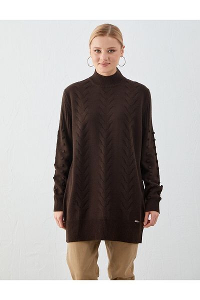 Kayra Pompom Half Turtleneck Blouse A23-TRK35
