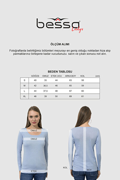 BESSA Γυναικείο μακρυμάνικο Mercerized μπλε κορμάκι με φαρδύ γιακά κανονική εφαρμογή