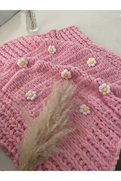 ÖRGÜCÜ DESİGN بطانية اليز الوردية للأطفال