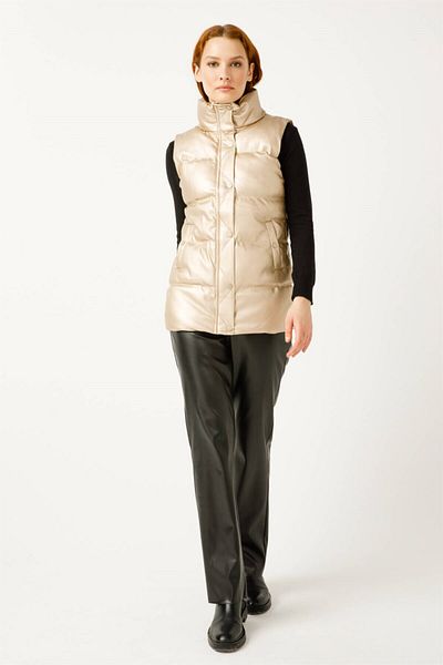 Esswaap Padded Leather Vest Gold