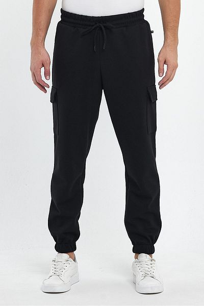 FİHA Ανδρικό Cargo Pocket Sweatpants Μαύρο