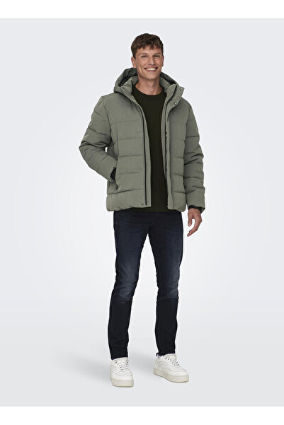 Only & Sons Чоловіче сіре пальто-пуховик 22019598 ONSCAYSON