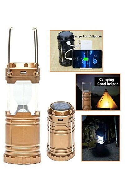 mrtbilisim Şarjlı Kamp Fener 24 Cm Büyük Boy Fener Asılabilir Fener Kamp Lambası Şarjlı Güneş Enerjili Fener