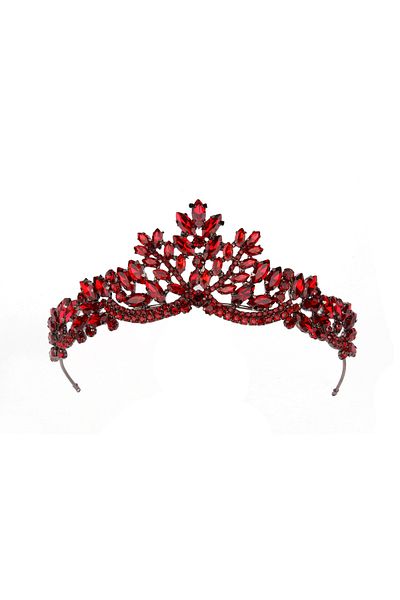 Hayalperest boncuk Women's Henna Wedding Crown Crystal Stone Bridal Crown Princess Crown Bachelorette Party Crown Burgundy