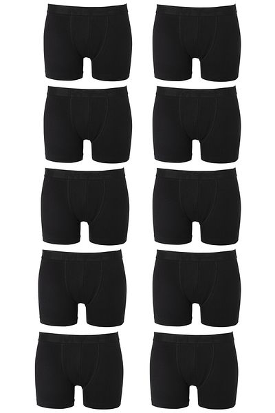 MyBen Black Color Cotton and Lycra Premium Ultra Comfortable Full Lycra Compact Combed Cotton 10-Piece Boxer B-911