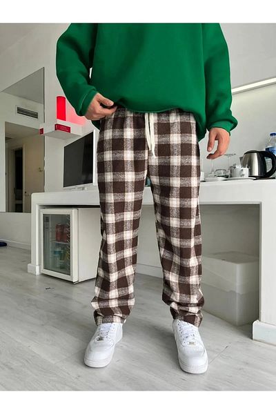 Gofeel Harajuku Street Checked Relaxed Plaid Detail Sweatpants GF