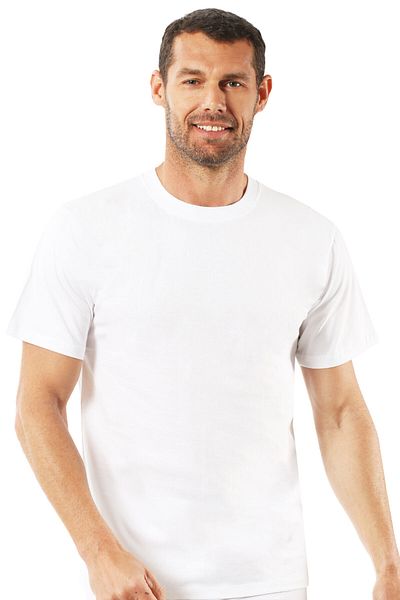 Kompedan Men's White Undershirt Single Jersey Closed Collar - K0055
