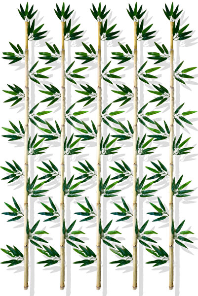 Cihan Çiçekçilik Yapay Yapraklı Dekoratif Bambu Çubuğu 160 Cm 5 Adet Islak Doku