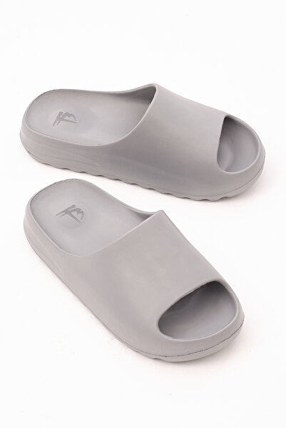 Tonny Black Unisex Gray Comfortable Flat Model Open Front Eva Slippers