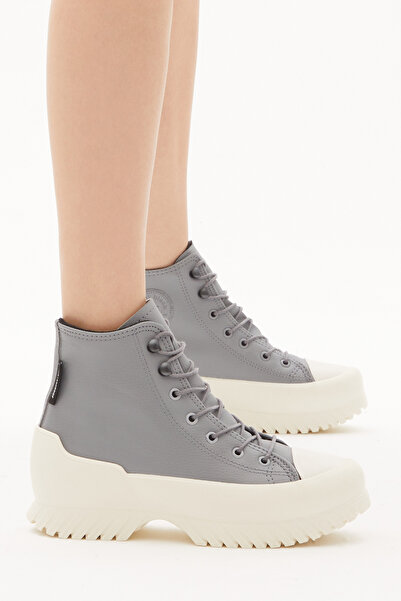 Tonny Black Γυναικεία γκρι άνετα αθλητικά παπούτσια με ψηλή σόλα με κορδόνια