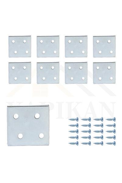 8 Pcs Flat Miter Connecting Iron 40x40mm - Furniture Cabinet Fixing Corner Joint Mounting Apparatus