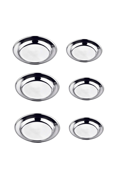 PoloChef DEMİRGÜÇ MENZİL ÇELİK 6 ' LI 2 NUMARA 18 /10 PASLANMAZ ÇELİK ÇUKUR T...