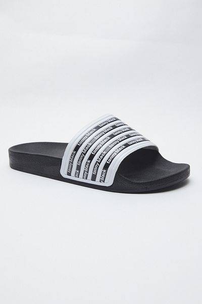 Tonny Black Men's Black White Slippers Tbnet1