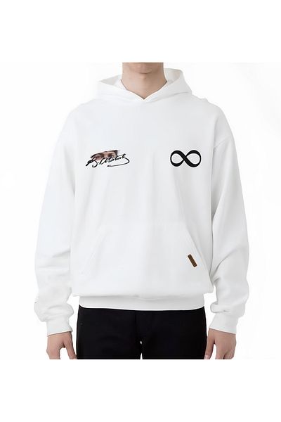 Edizen Φούτερ Infinite Ataturk Printed Oversize Premium 100% βαμβακερή κουκούλα
