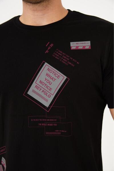 Rey Polo Front Piece Printed Crew Neck T-Shirt