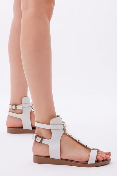 Tonny Black Women's White Comfortable Fit Double Laced Single Strap Sandals
