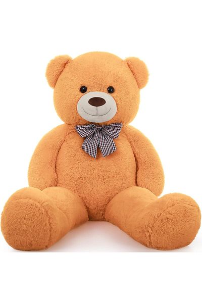 Solemia 90 cm Plush Bear with Bow Tie - 100% Domestic Manufacturing, Special Plush Teddy Bear for Our Loved Ones