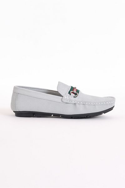 Tonny Black Mocasini alb din piele naturală din piele întoarsă cu cataramă in fata pentru bărbați