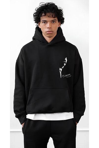 Edizen 100.Custom Atatürk Printed 2024 Oversize Premium 100% Cotton Hooded Sweatshirt